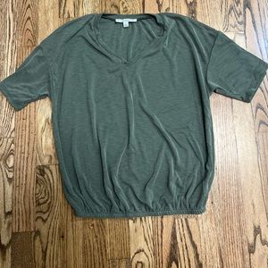 Olive Green Cropped Elastic Top Size Small